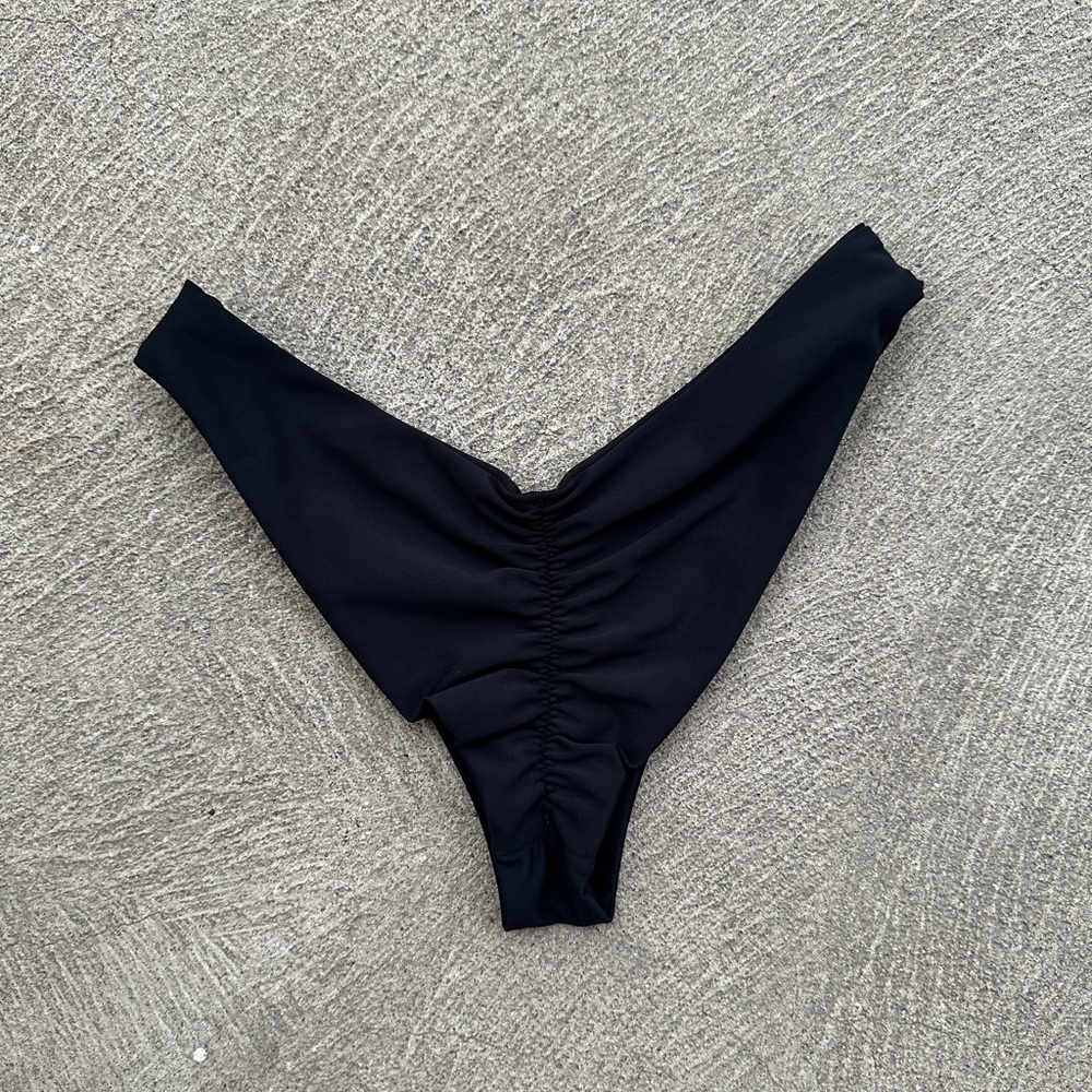 Skatie Swim Parker Bikini Bottom Black Small Ruched Brazilian
